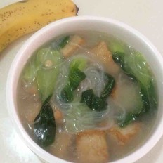 油豆腐青菜粉丝汤