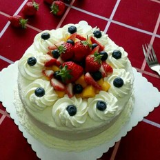 水果奶油裱花蛋糕