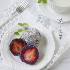 低脂健康小甜点【紫薯草莓大福】