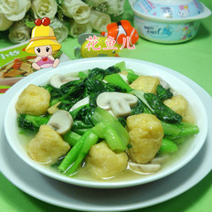 油豆腐蘑菇炒菜芯