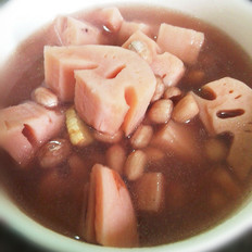 莲藕花生素汤