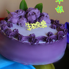 紫色浪漫生日蛋糕