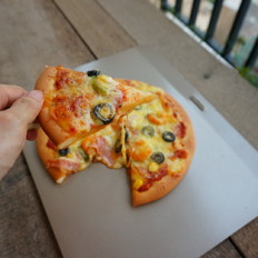 培根虾仁披萨