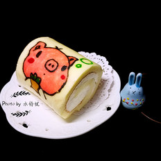 彩绘蛋糕卷（小猪）