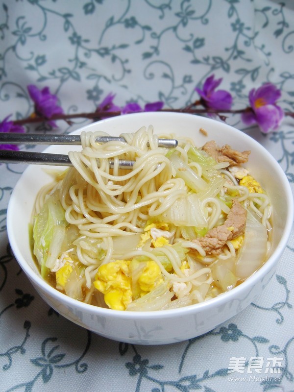 大白菜炝锅面条的做法