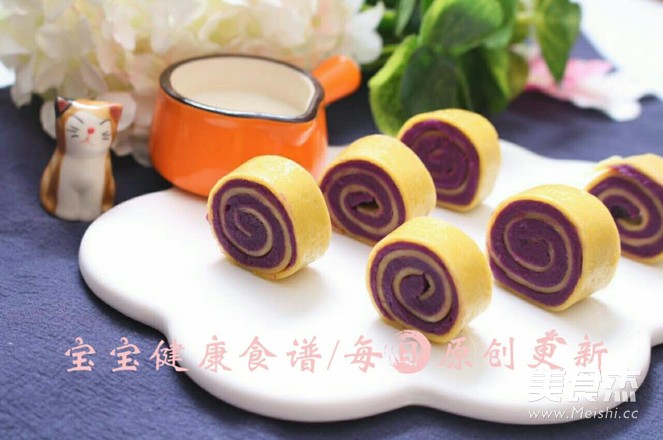 紫薯蛋卷 宝宝健康食谱的做法_家常紫薯蛋卷 
