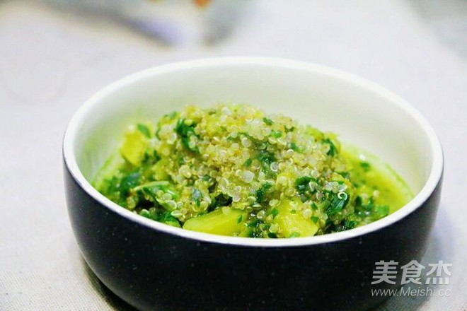 藜麦蔬菜粥 宝宝辅食,南瓜+菠菜叶+茼蒿叶的做