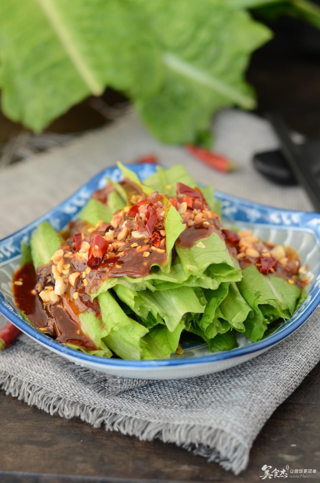 花生酱油麦菜春季应季凉拌菜酸辣爽口吃不够